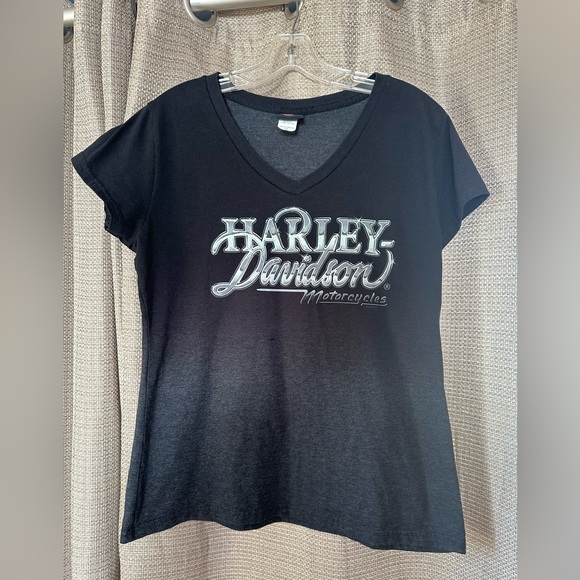 Harley-Davidson Tops - Harley-Davidson Women's Black and Gray V-Neck Tee